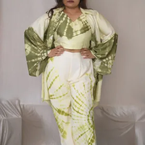 Green Tie & Dye Shrug Co-ord Set