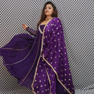 Purple Signature Anarkali Set