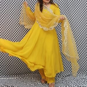 Yellow Anarkali Suit Set
